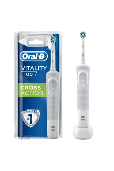 Oral-B Vitality D100 Şarj Edilebilir Cross Action White Elektrikli Diş Fırçası ürün görseli