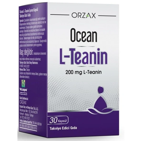 Orzax Ocean L-Teanin Takviye Edici Gıda 30 Kapsül ürün görseli