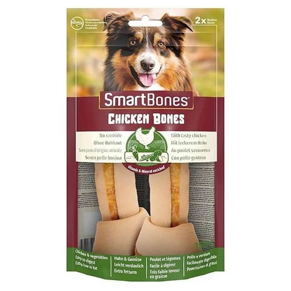 Smart Bones Tavuklu Medium Kemik Köpek Ödül 2li ürün görseli 1