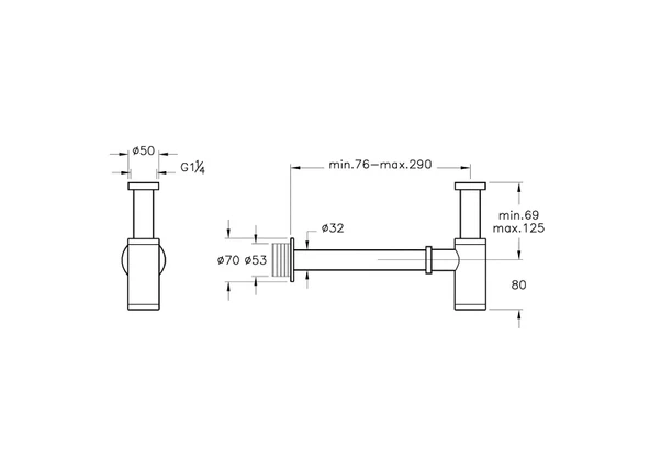 Artema Lavabo Sifonu, Alt Grubu (T Tipi), Soft Altın, A4512374 - Resim 2