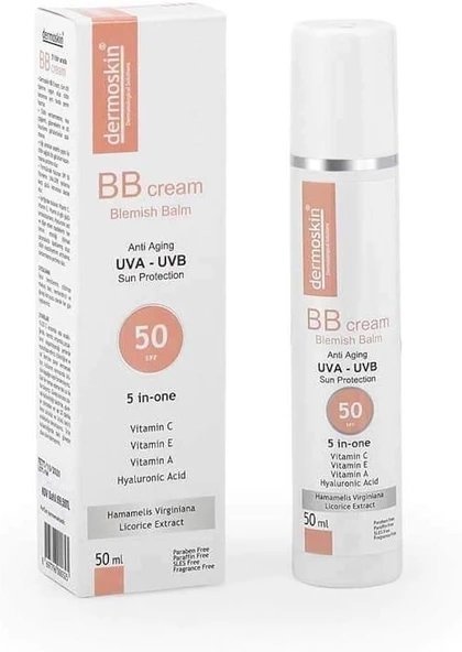 Dermoskin BB Krem 5'i 1 Arada 50 ML - Diş Beyazlatıcı Köpük Hediye ürün görseli 1