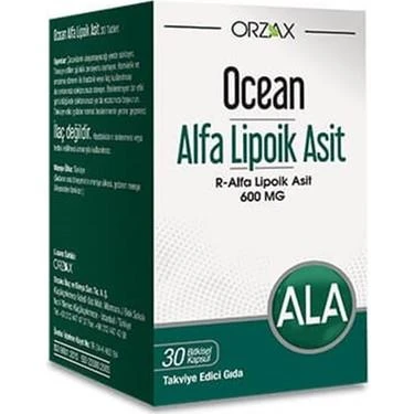 Orzax Ocean Alfa Lipoik Asit 600 mg 30 Tablet - Diş Beyazlatıcı Köpük Hediye ürün görseli 1