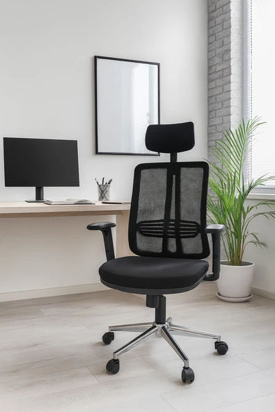 7 Arji Anji Deri Başlıklı Çalışma Sandalyesi - 5