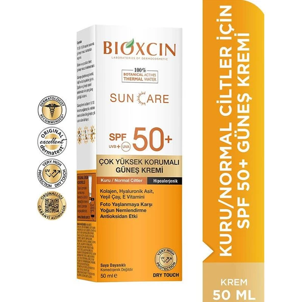 Bioxcin Sun Care Çok Yüksek Korumalı Kuru Ciltler İçin Spf 50+ 50 ml Güneş Kremi - Diş Beyazlatıcı Köpük Hediye ürün görseli 1