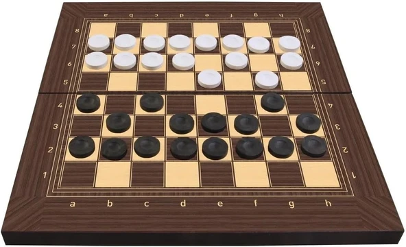 Platin Üçlü Oyun Seti (Tavla-Dama-Satranç) Büyük Boy - 3