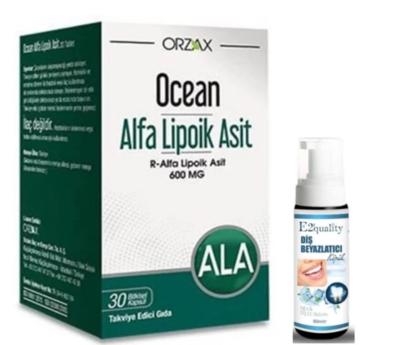 Orzax Ocean Alfa Lipoik Asit 600 mg 30 Tablet - Diş Beyazlatıcı Köpük Hediye
