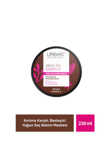 Kolay Kırılan Yıpranmış Saçlar İçin Besleyici Argan Yağlı Keratinli Saç Bakım Maskesi 230 Ml ürün görseli 1