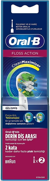 Oral-B Diş Fırçası Yedek Başlığı Floss Action CleanMaximiser 2 Adet ürün görseli