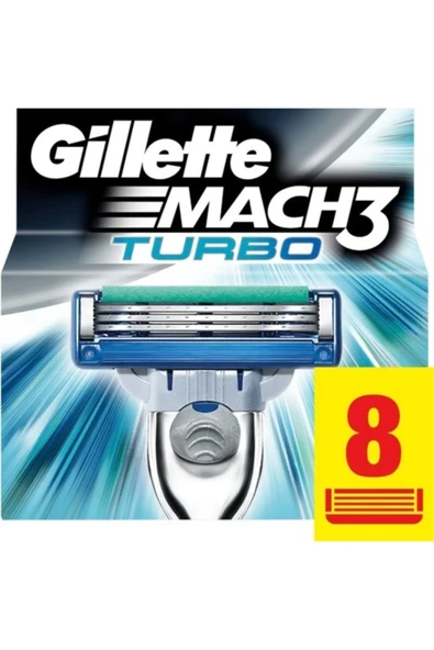 Mach 3 Turbo 8'li Yedek Tıraş Bıçağı Karton Paket ürün görseli 1