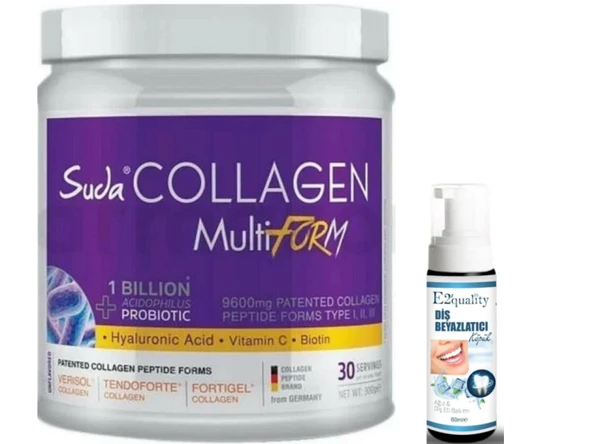 Suda Collagen Double Beauty Multiform Kolajen 300 gr - Diş Beyazlatıcı Köpük Hediye ürün görseli