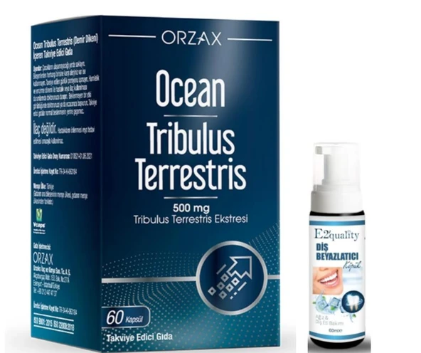 Orzax Tribulus Terrestris Takviye Edici Gıda 60 Kapsül - Diş Beyazlatıcı Köpük Hediye ürün görseli 1