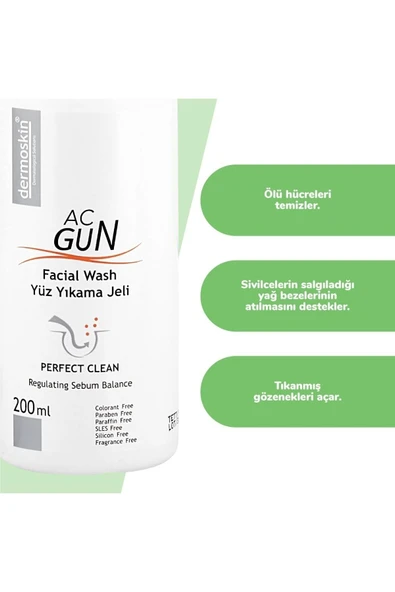 Acgun Sivilceli Ve Akneli Ciltler Için Yüz Yıkama Jeli 200 ml - Resim 2
