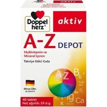 Doppel Herz A-Z Depot Multivitamin İçeren Takviye Edici Gıda 40 Tablet ürün görseli