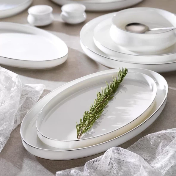 Schafer Superfine Bone Lumiere Yemek Takımı 56 Parça-Platin - Resim 2