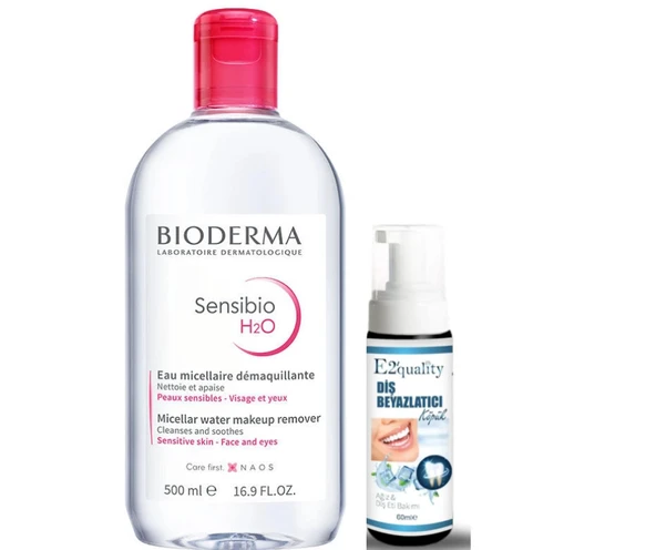 Bioderma Sensibio H2O Yüz ve Makyaj Temizleme Suyu 500 ml- Diş Beyazlatıcı Köpük Hediye ürün görseli