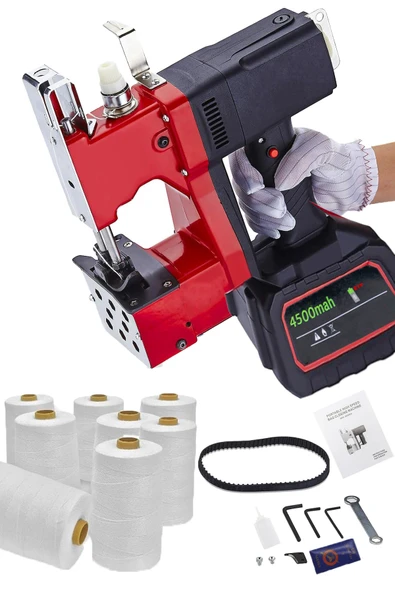 Yüksek Kapasiteli Şarjlı Akülü Çuval Ağzı Dikme Makinesi (4500 mAh) ürün görseli 1