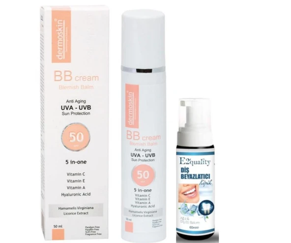 Dermoskin Spf50 BB Cream 50 ml - Diş Beyazlatıcı Köpük Hediye ürün görseli 1