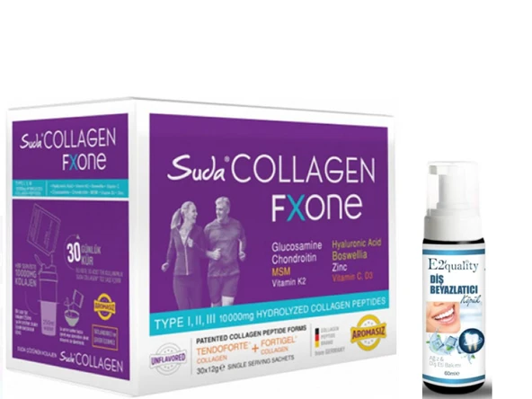 Suda Collagen Fxone Aromasız 12 gr x 30 Saşe - Diş Beyazlatıcı Köpük Hediye ürün görseli 1