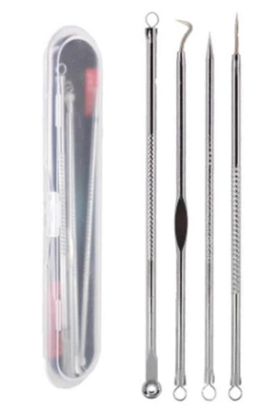 İzla Akne-Siyah Nokta TemizleyiciPaslanmaz Çelik Komedon Gümüş Komedon Set 4'lü No:3 ürün görseli 1