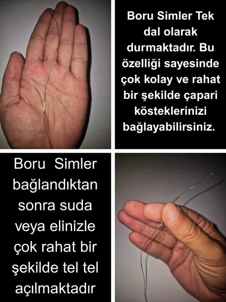 Eagenset Hazır Çapari Kombini Damla Simli Boru Sim Çok Renkli BSCR01 Makarada - Resim 5