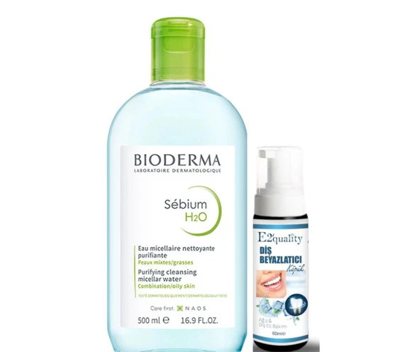 Bioderma Sebium H2O Yüz ve Makyaj Temizleme Suyu 500 ml- Diş Beyazlatıcı Köpük Hediye