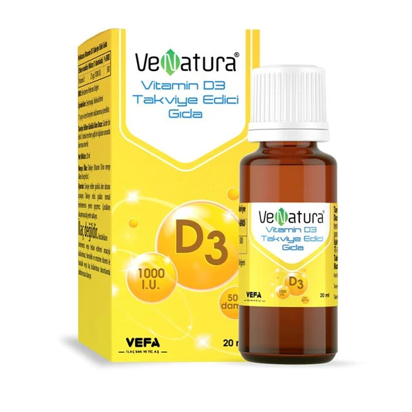 VeNatura Vitamin D3 Takviye Edici Gıda 20 ml Damla ürün görseli