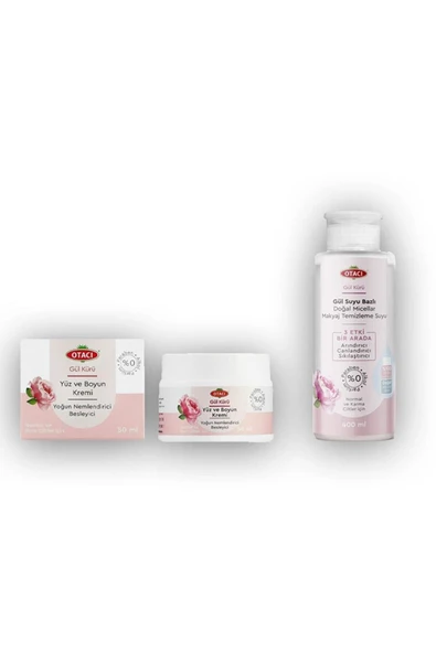 Gül Kürü Gül Suyu Bazlı Doğal Micellar Makyaj Temizleme Suyu Gül Kürü Yüz Ve Boyun Kremi Pra