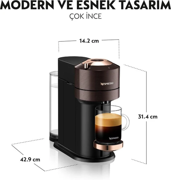 Nespresso Vertuo Next Premium Bronz Kapsül Kahve Makinesi Outlet - 6