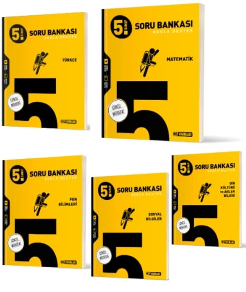 HIZ YAYINLARI 5. SINIF TÜRKÇE - MATEMATİK - FEN - SOSYAL - DİN SORU BANKALARI ürün görseli