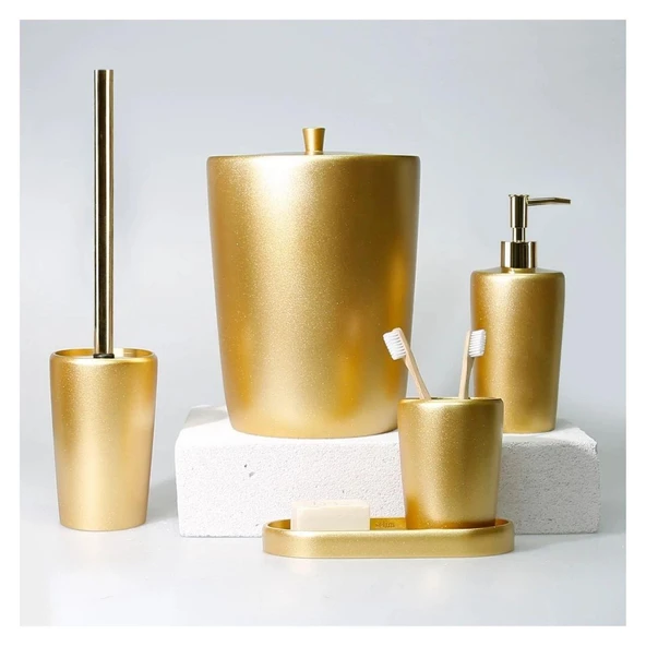 Selim Dekor Conical Banyo Seti Altın ürün görseli