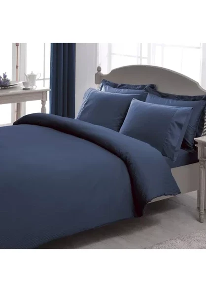 TAÇ PREMIUM BASIC NEVRESİM TAKIMI SIZE ÇİFT KİŞİLİK LACİVERT ürün görseli 1