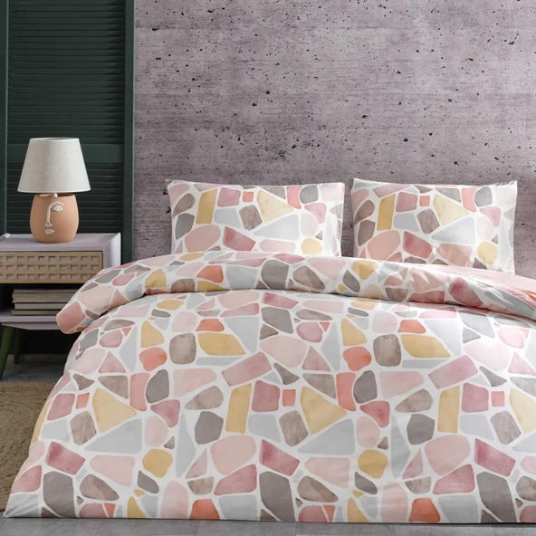 TAÇ RANFORCE ALVY NEVRESİM TAKIMI PEMBE ÇİFT KİŞİLİK ürün görseli 1