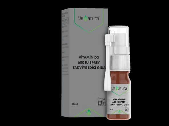 VeNatura Vitamin D3 600 IU Sprey Takviye Edici Gıda 20 ml ürün görseli