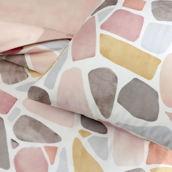 TAÇ RANFORCE ALVY NEVRESİM TAKIMI PEMBE ÇİFT KİŞİLİK - Resim 2