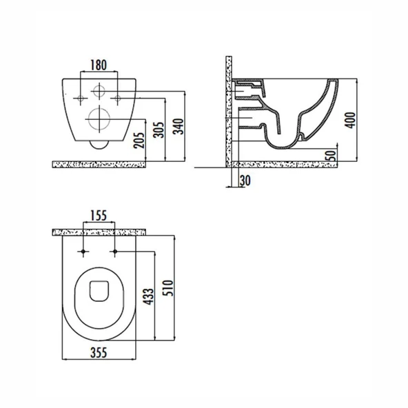 Creavit Free Rim-Off Asma Klozet + Creavit Yavaş Kapanır Kapak + Creavit Gömme Rezervuar - Resim 7