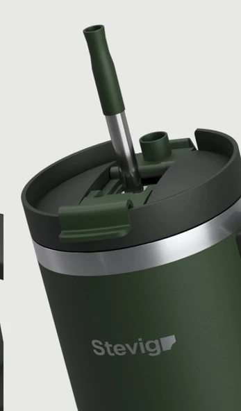 Stevig ST-237 2 Moods Tuck-In Tumbler Sızdırmaz Çelik Termos 900ML Green