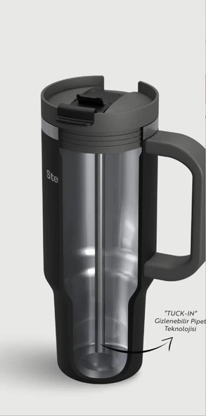 Stevig ST-236 2 Moods Tuck-In Tumbler Sızdırmaz Çelik Termos 900ML Black - 2