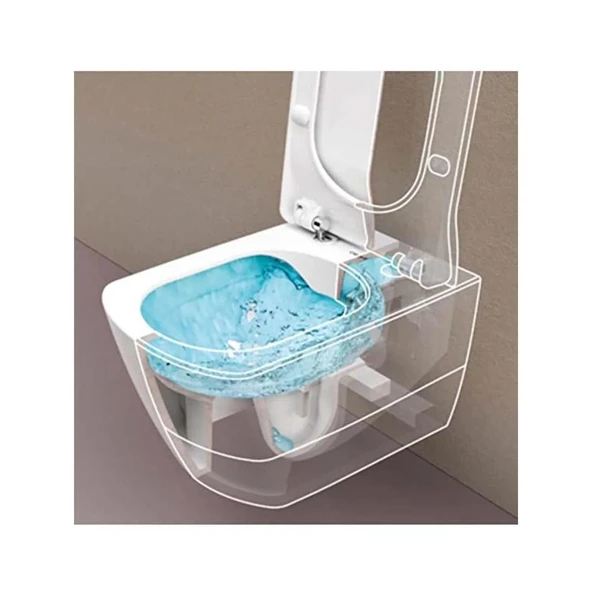 Creavit Free Rim-Off Asma Klozet + Creavit Yavaş Kapanır Kapak + Creavit Gömme Rezervuar - Resim 4