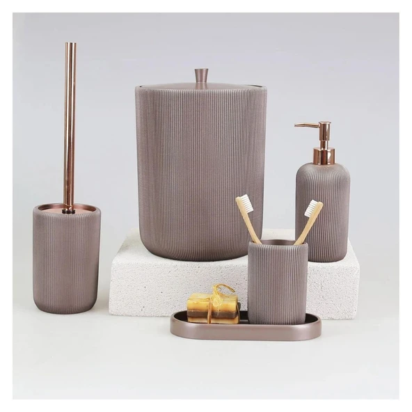 Selim Dekor Lydia Banyo Seti Taupe ürün görseli