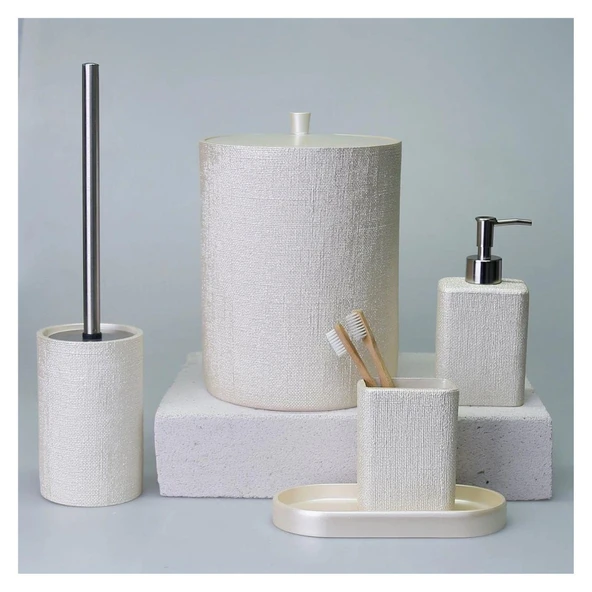 Selim Dekor Linen Banyo Seti İnci ürün görseli