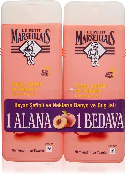Le Petit Marseillais Duş Jeli Şeftali 400 ml x2 ürün görseli 1