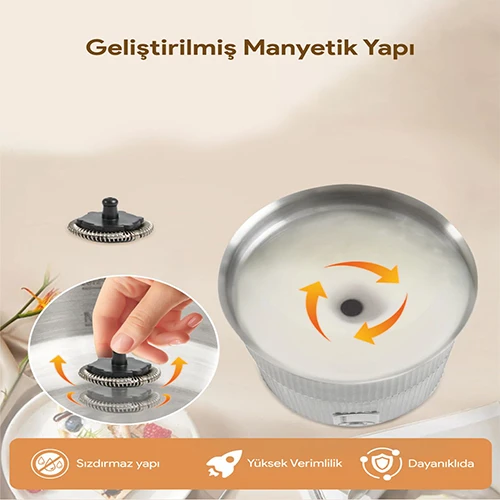 Omnex Swifo Max Süt Köpürtücü 350ml , Sıcak & Soğuk Köpük, Çikolata ve Süt Isıtıcı - 6