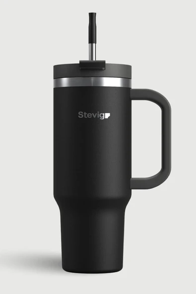 Stevig ST-236 2 Moods Tuck-In Tumbler Sızdırmaz Çelik Termos 900ML Black - 5