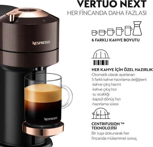 Nespresso Vertuo Next Premium Bronz Kapsül Kahve Makinesi Outlet - 9