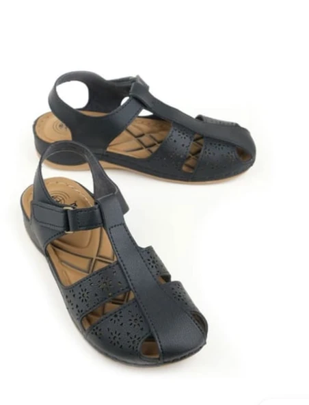 Monalisa Home 38 Numara Lüks Siyah Renk Yumuşak Taban Sandalet