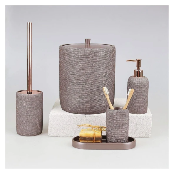 Selim Dekor Natural Banyo Seti Taupe ürün görseli