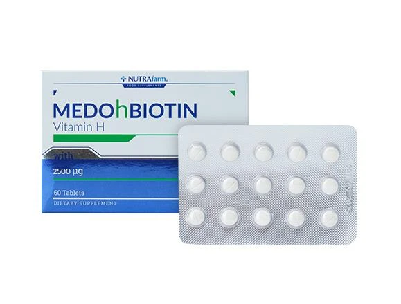 Dermoskin Medohbiotin Biotin 2,5 mg 60 Tablet Biotin Takviyesi - Diş Beyazlatıcı Köpük Hediye ürün görseli