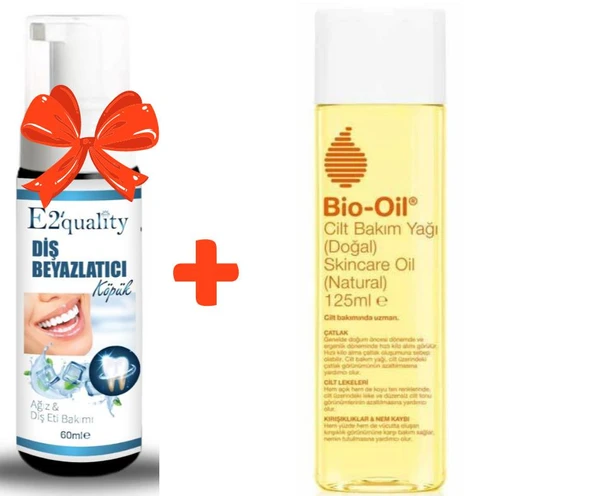 E2'quality Diş Beyazlatıcı Köpük + Bio Oil Natural Cilt Bakım Yağı 125 ML