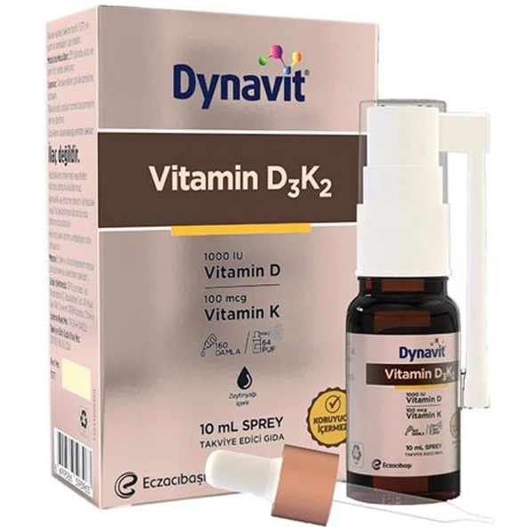 Eczacıbaşı Dynavit Vitamin D3K2 Takviye Edici Gıda Sprey 10 ml - 1