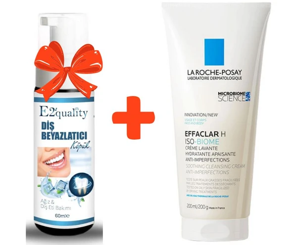 E2'quality Diş Beyazlatıcı Köpük + La Roche Posay Effaclar H Isobiome Temizleyici 200 ML ürün görseli 1